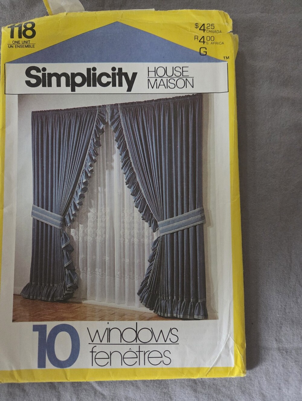 Simplicity 7118 House Maison Window Curtain Sewing Pattern